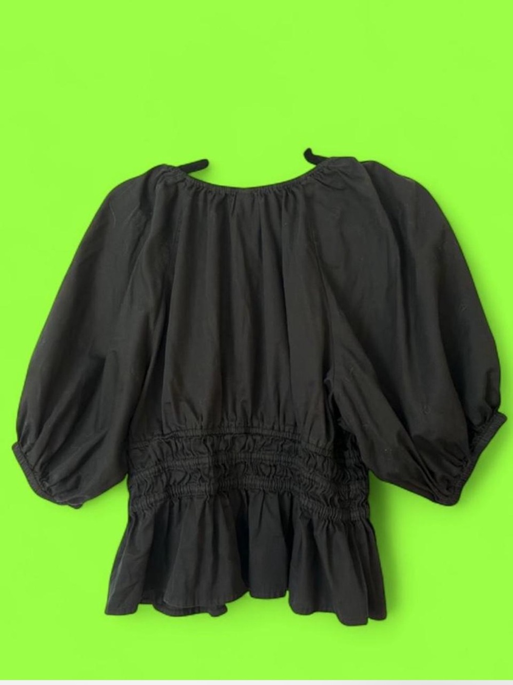 Old Navy Black Women's Peasant Peplum Blouse - L - Picture 8 of 8